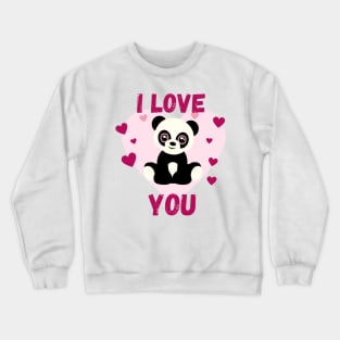 Pink I love you panda Crewneck Sweatshirt